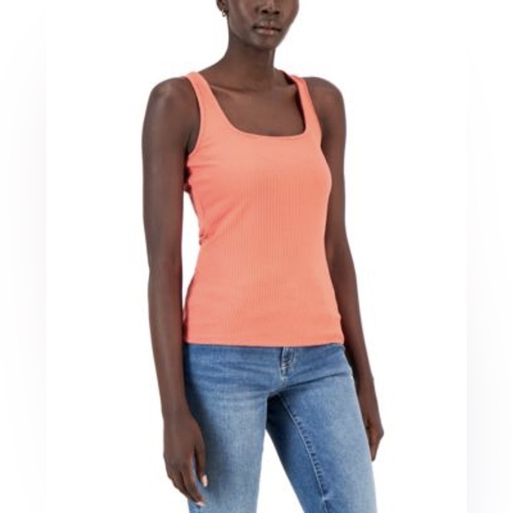 NWT INC INTERNATIONAL CONCEPTS SQUARE NECK RIB TANK FIRST BLUSH XL